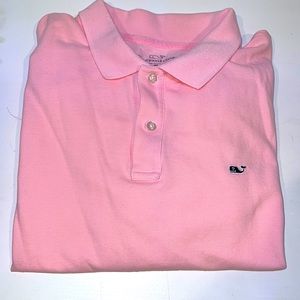 Vineyard Vines pink pique polo